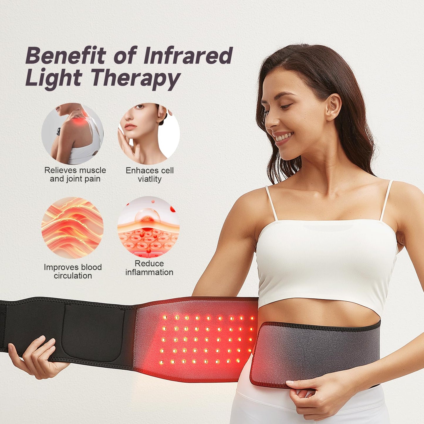 Headot Red Light Therapy Wrap Belt for Body, Men and Women Gift,100 LEDs,5Gears 9Timers