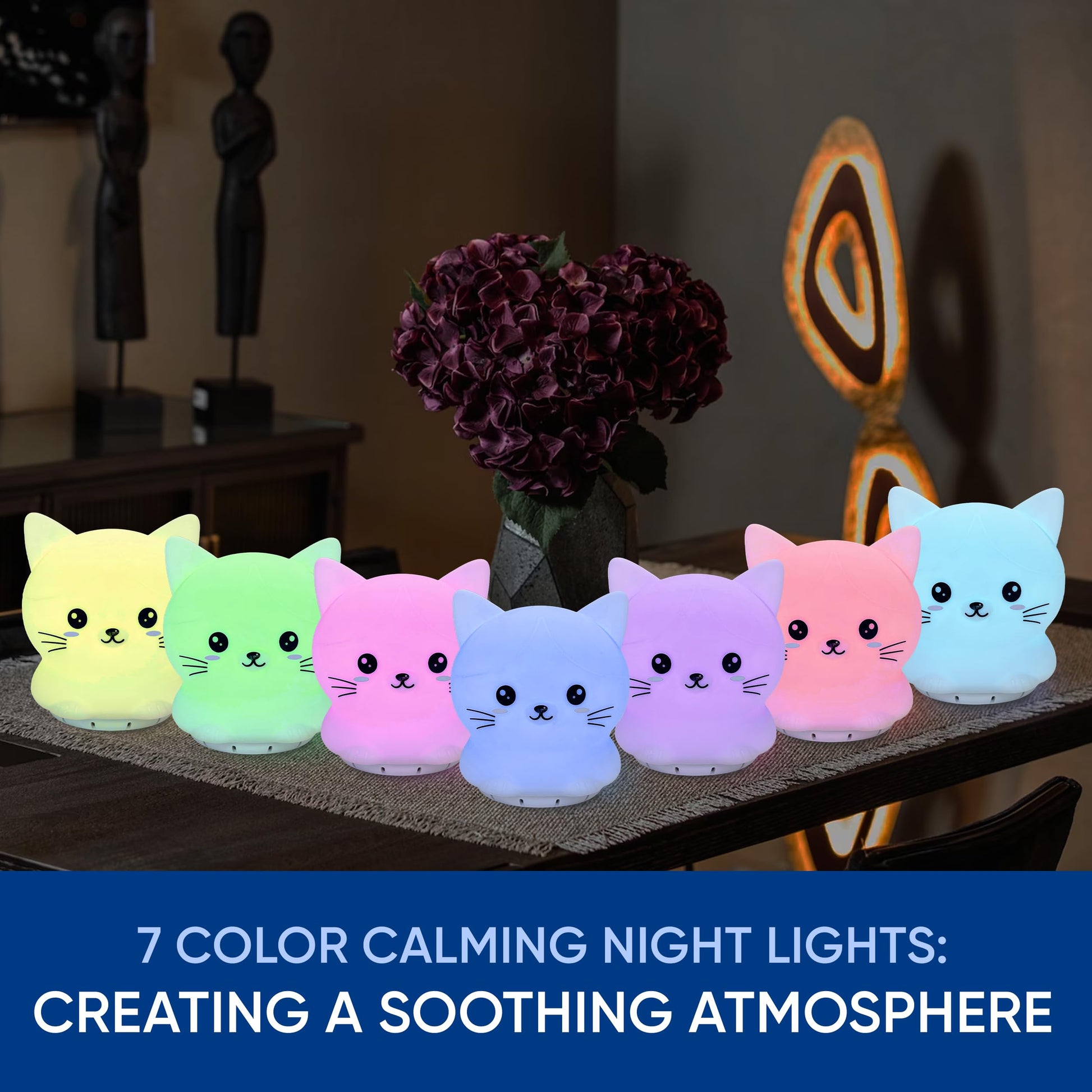 Mindfulness 'Breathing Kitty' | 4-7-8 Guided Visual Meditation Breathing Light | 3 in 1 Device Rainlax