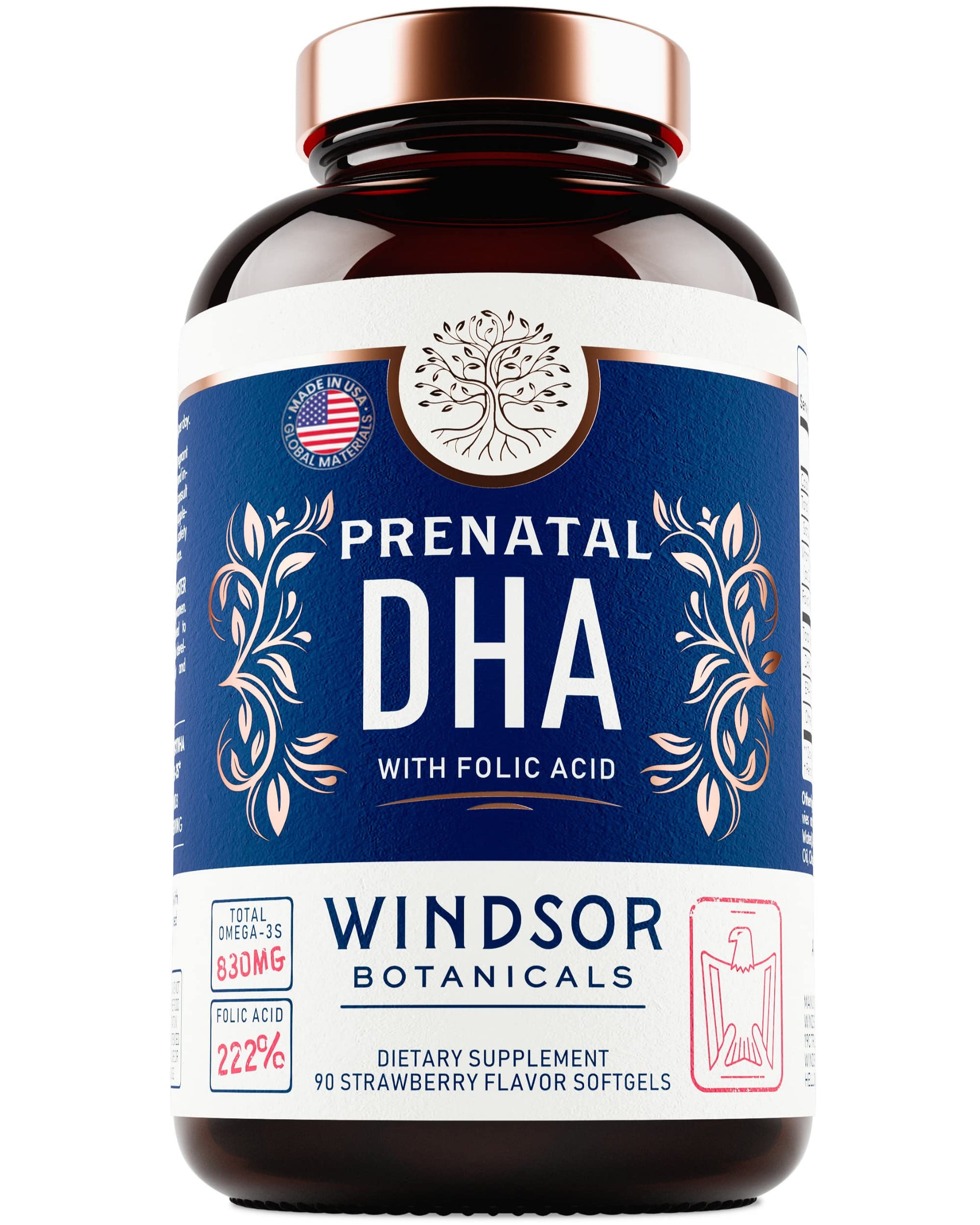 Prenatal Vitamins with DHA and Folic Acid - Fetal Development and Pregnancy Support WINDSOR BOTANICALS
