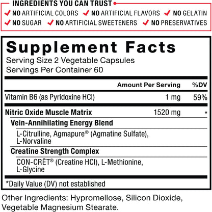 Force Factor Volcano Pre Workout Nitric Oxide Booster Supplement for Men with Creatine