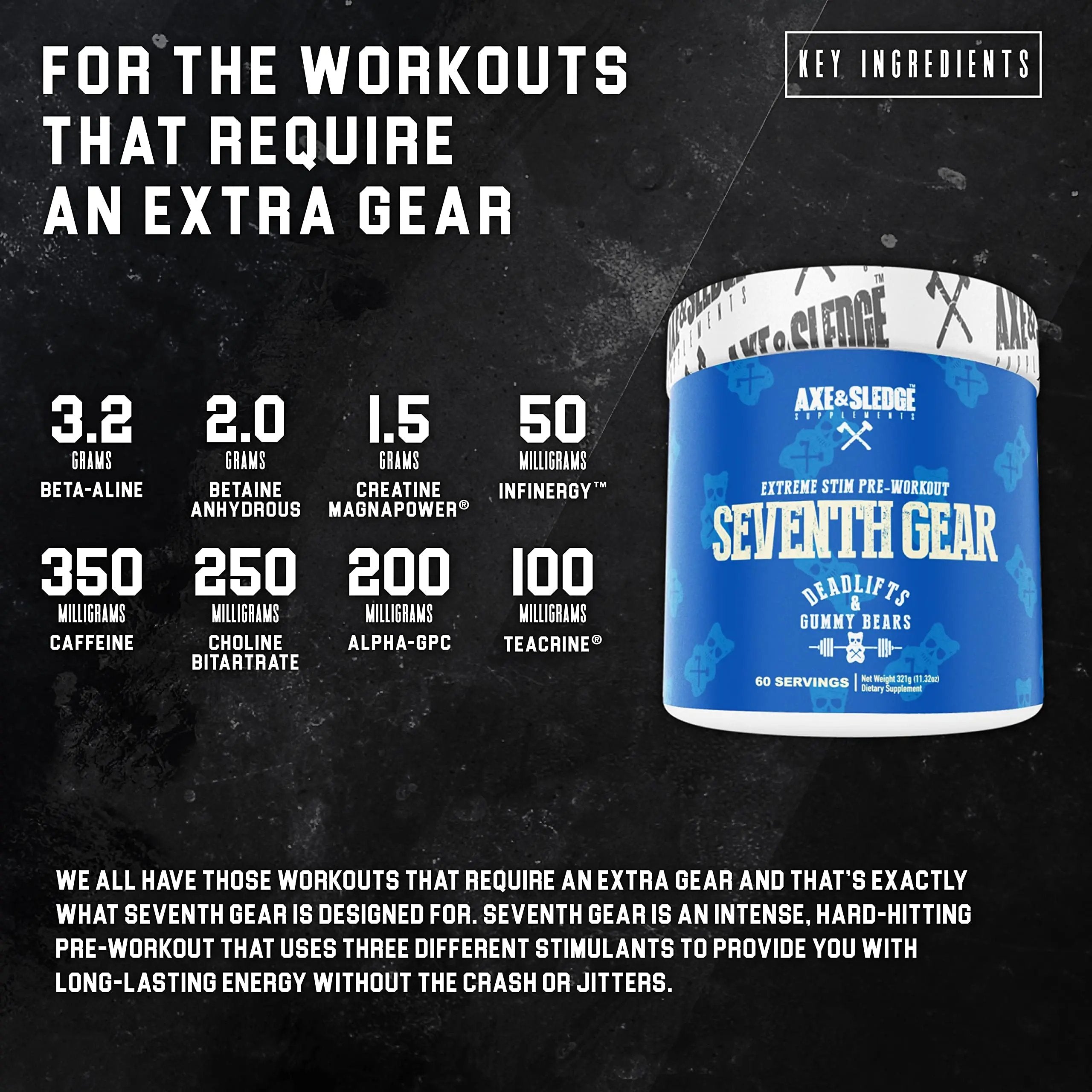 Axe & Sledge Supplements Seventh Gear Extreme Stimulant-Based Pre-Workout Axe & Sledge