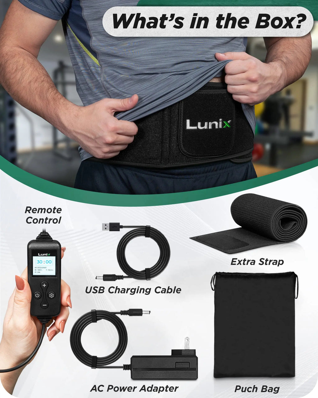 Lunix LX16 Red Light Therapy Belt, Near Infrared Light and Red Light Therapy to Improve Circulation Lunix