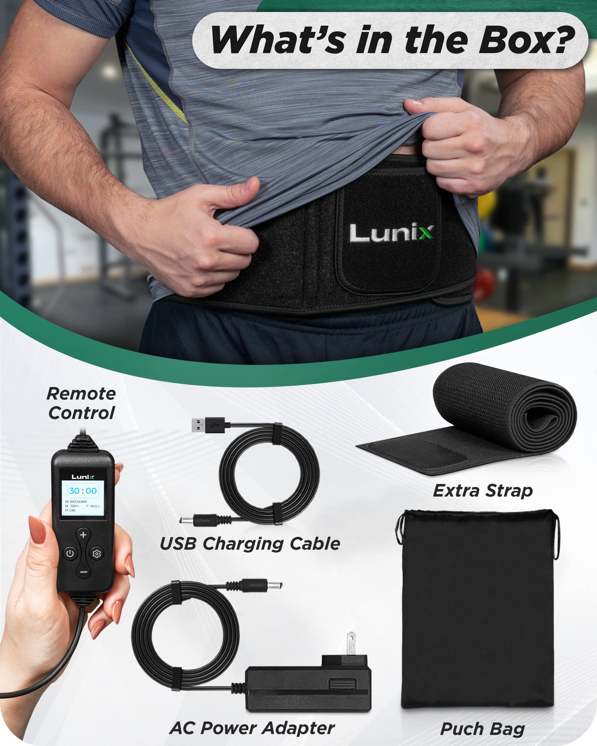 Lunix LX16 Red Light Therapy Belt, Near Infrared Light and Red Light Therapy to Improve Circulation Lunix