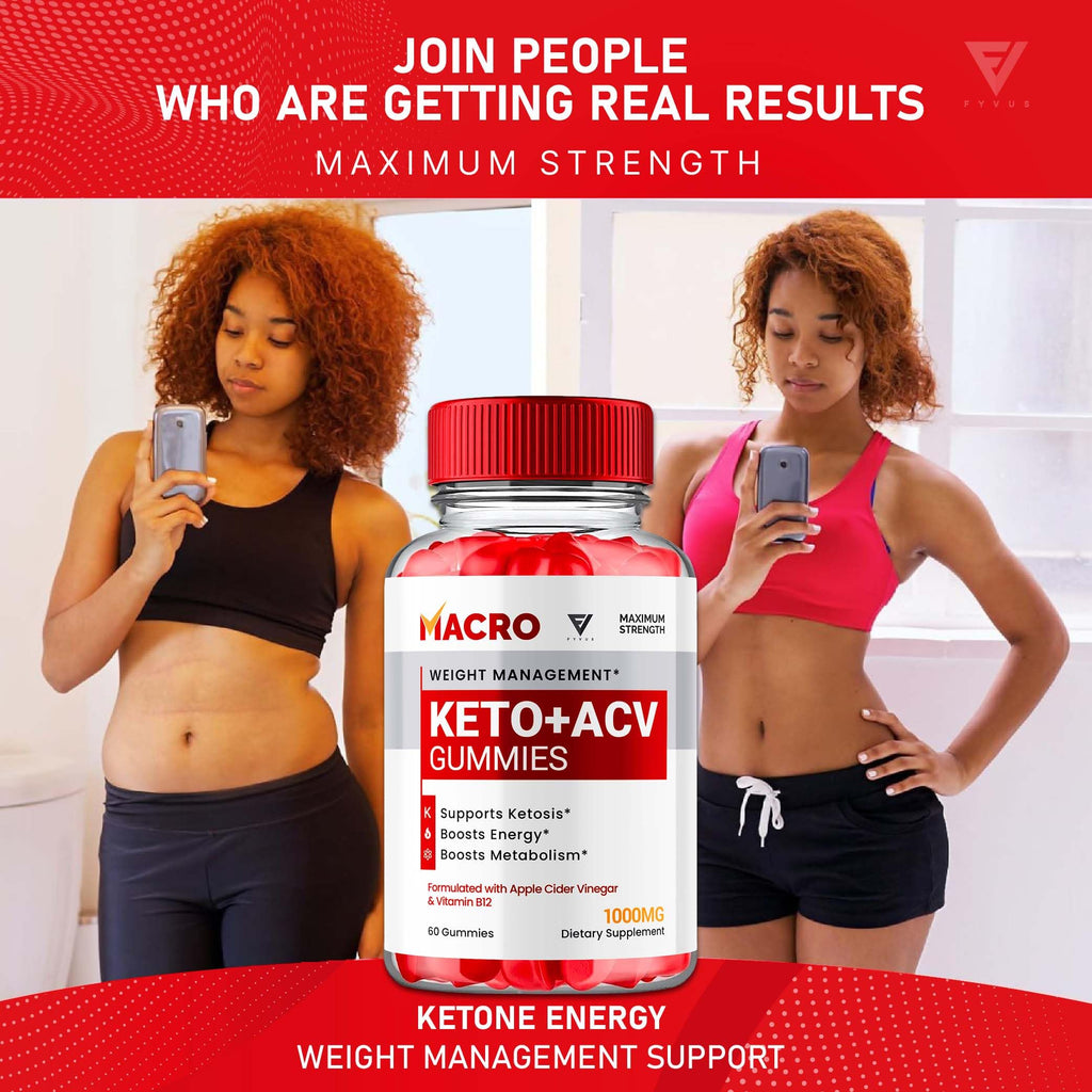Macro Keto ACV Gummies Advanced Apple Cider Vinegar Vitamin Supplement Fyvus