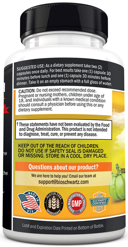 Garcinia Cambogia Weight Loss Pills - Maximum Strength Appetite Suppressant & Fat Burner