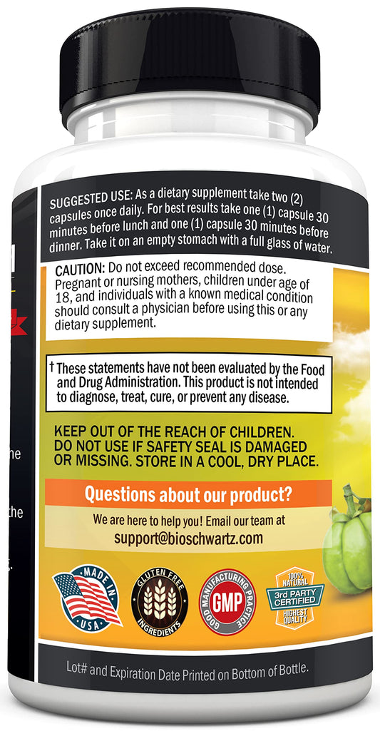 Garcinia Cambogia Weight Loss Pills - Maximum Strength Appetite Suppressant & Fat Burner