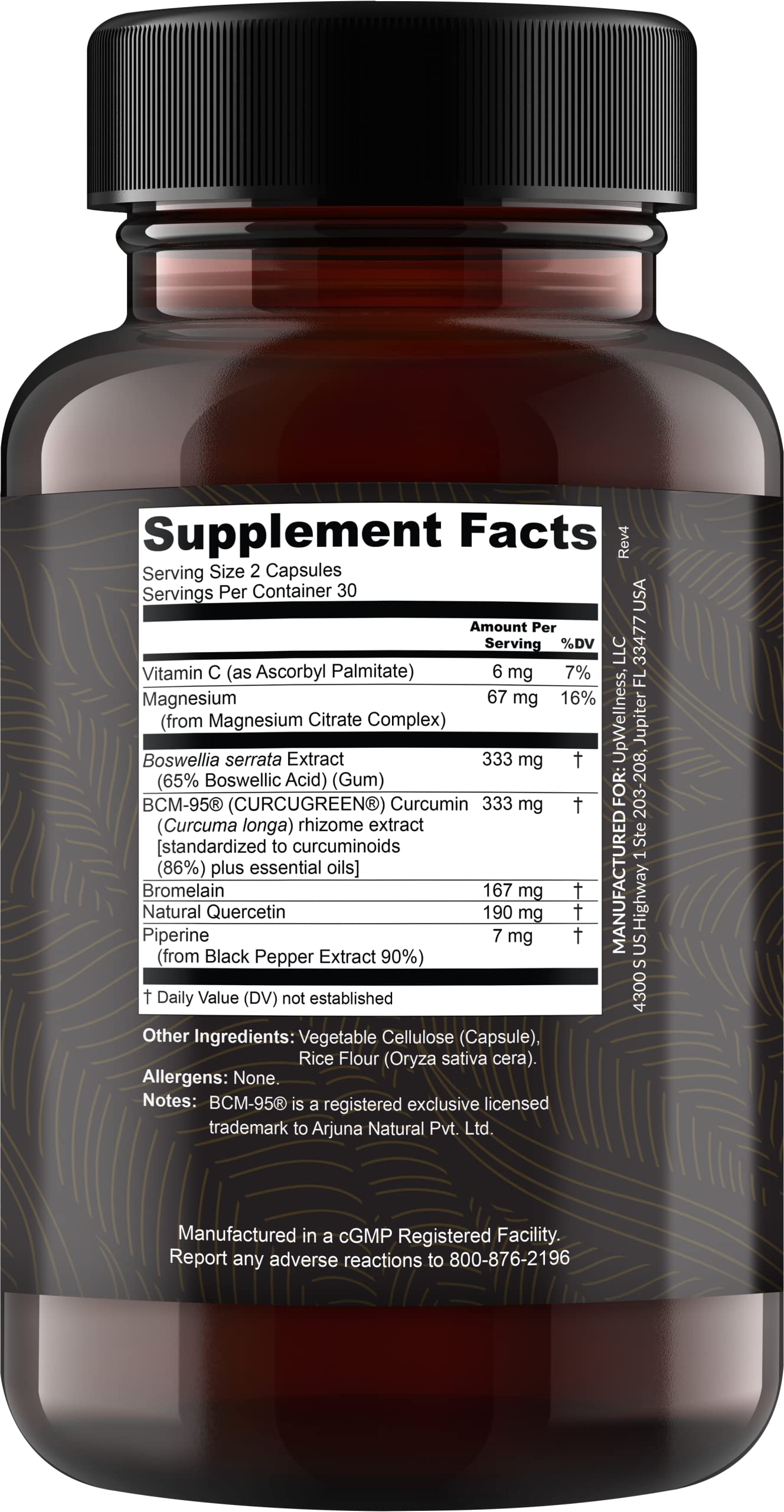 UpWellness Golden Revive + Joint Support with Quercetin, Magnesium, and Turmeric UpWellness Nutrient-Rich Living