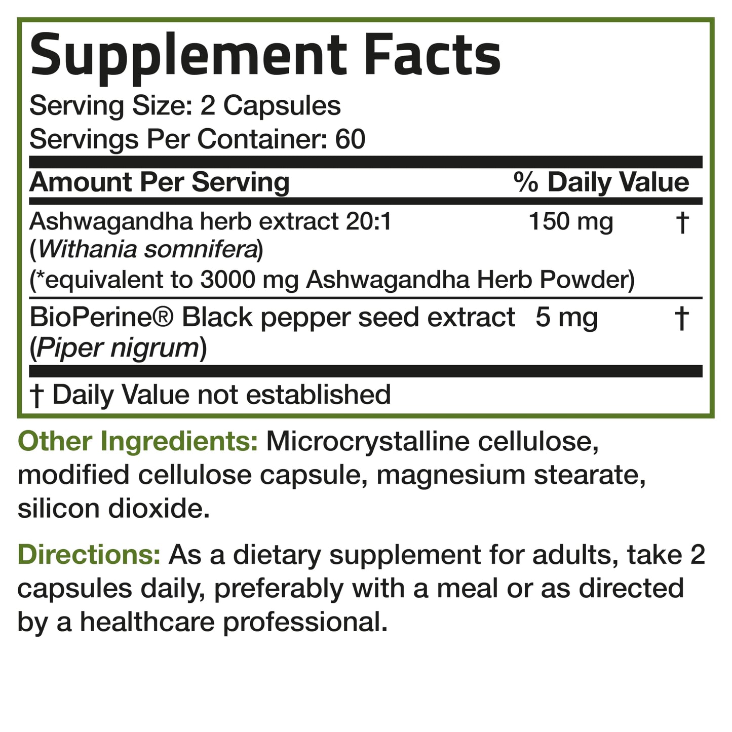 Bronson Ashwagandha Extra Strength Stress & Mood Support with BioPerine