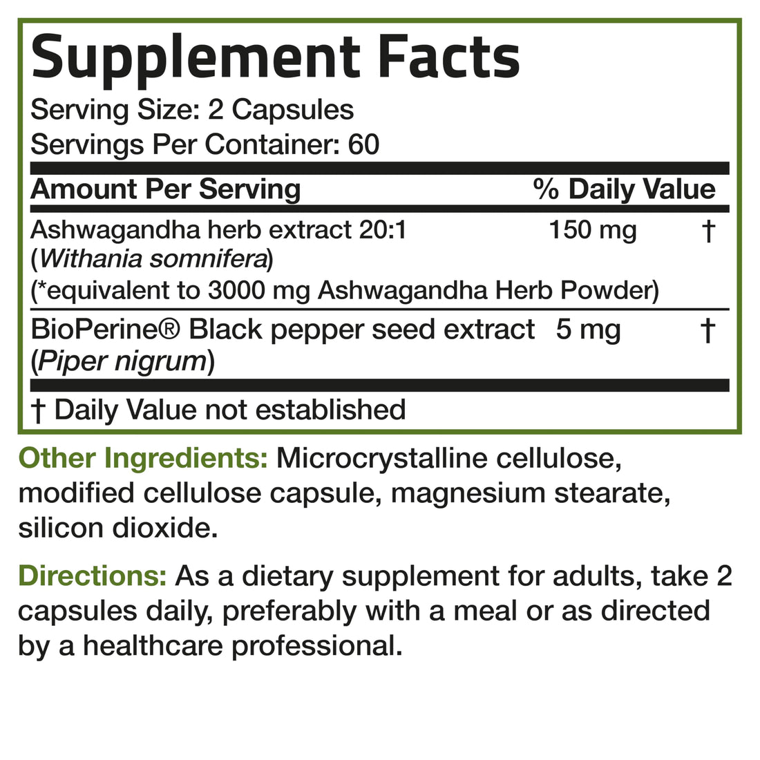 Bronson Ashwagandha Extra Strength Stress & Mood Support with BioPerine 