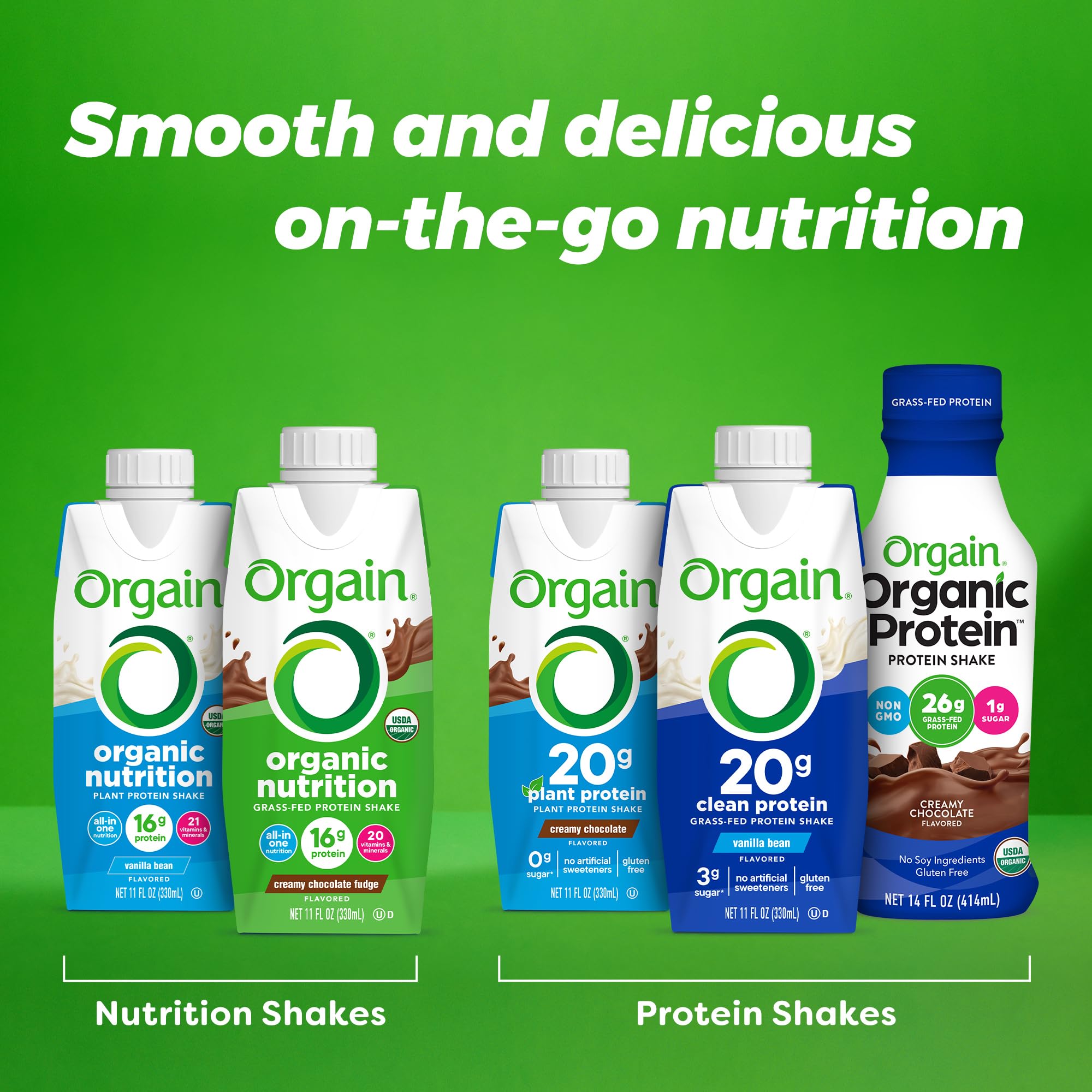 Orgain Organic Nutritional Protein Shake, Vanilla Bean - 16g Grass Fed Whey Protein Orgain