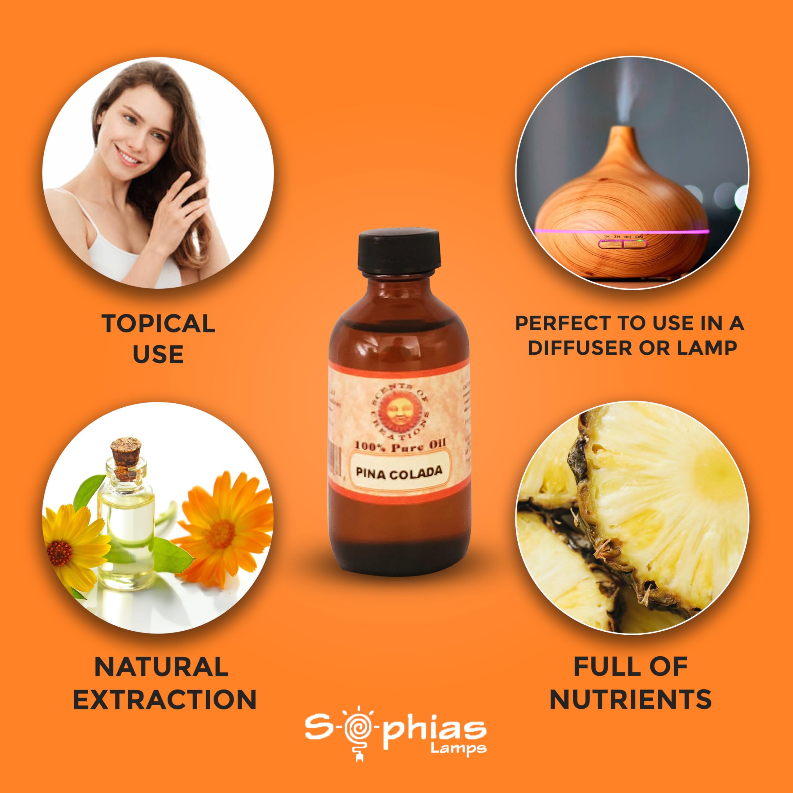 Essential Oil Pina Colada 2 OZ, 100% Natural undilute Oil, Value Size,Perfect Generic