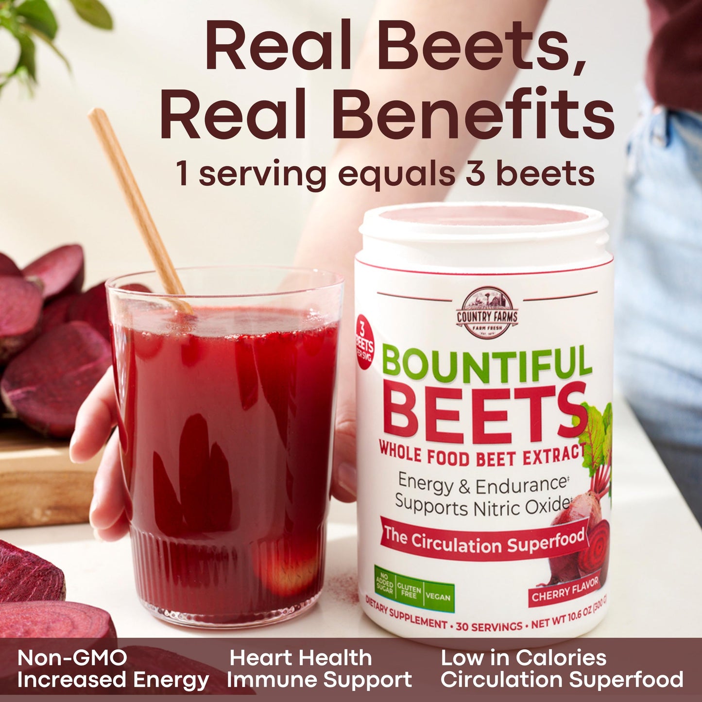 COUNTRY FARMS Bountiful Beets, Wholefood Beet Extract Superfood, Helps Support Healthy