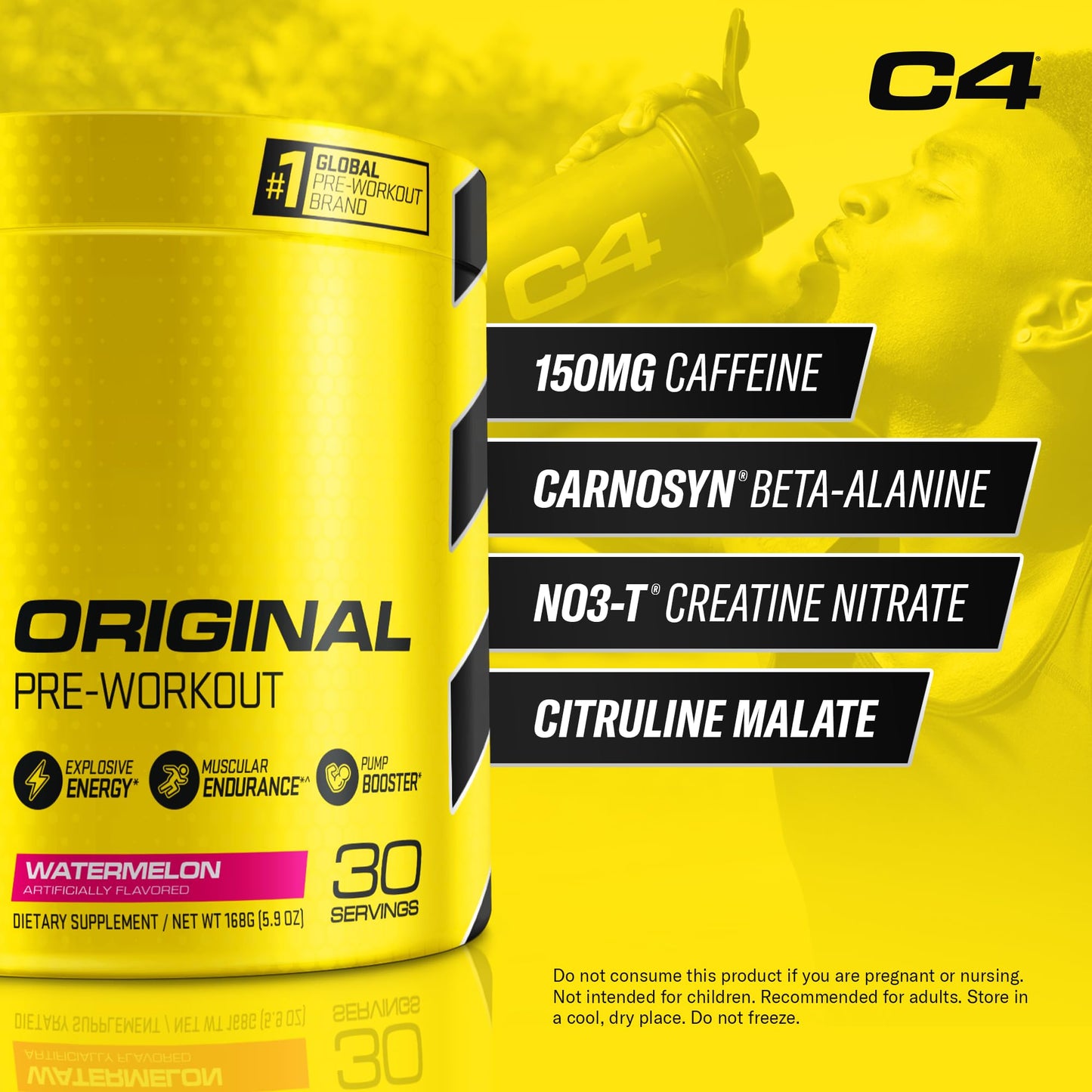 Cellucor C4 Original Pre Workout Powder Watermelon Sugar Free Preworkout Energy