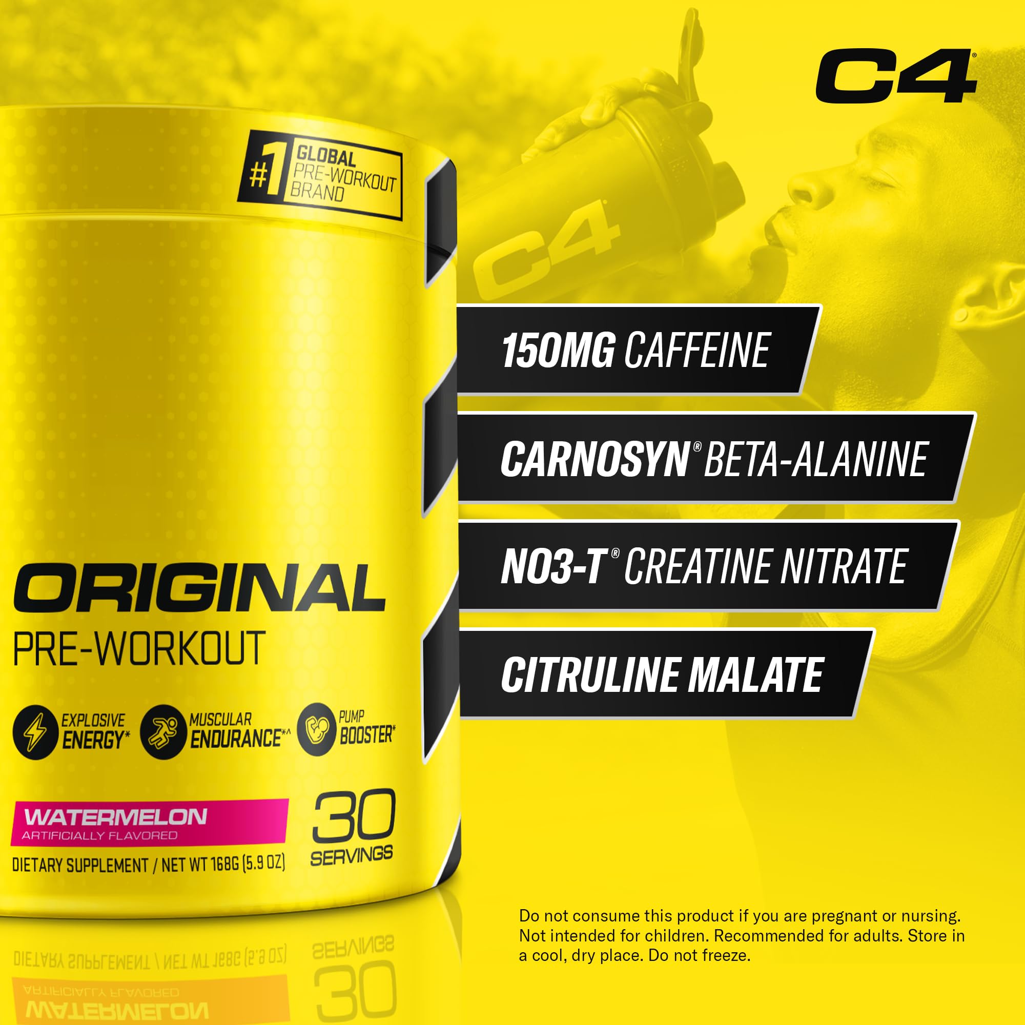 Cellucor C4 Original Pre Workout Powder Watermelon Sugar Free Preworkout Energy Cellucor