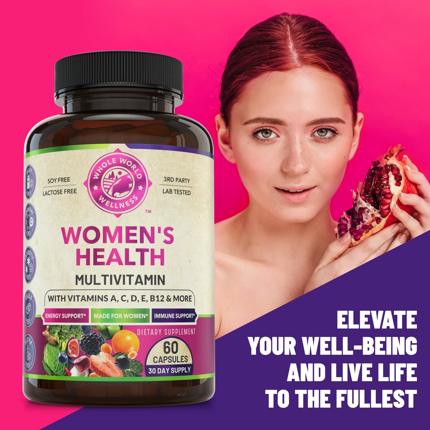Womens Daily Multivitamins & Multimineral Supplement for Energy, Mood, Focus, Hair