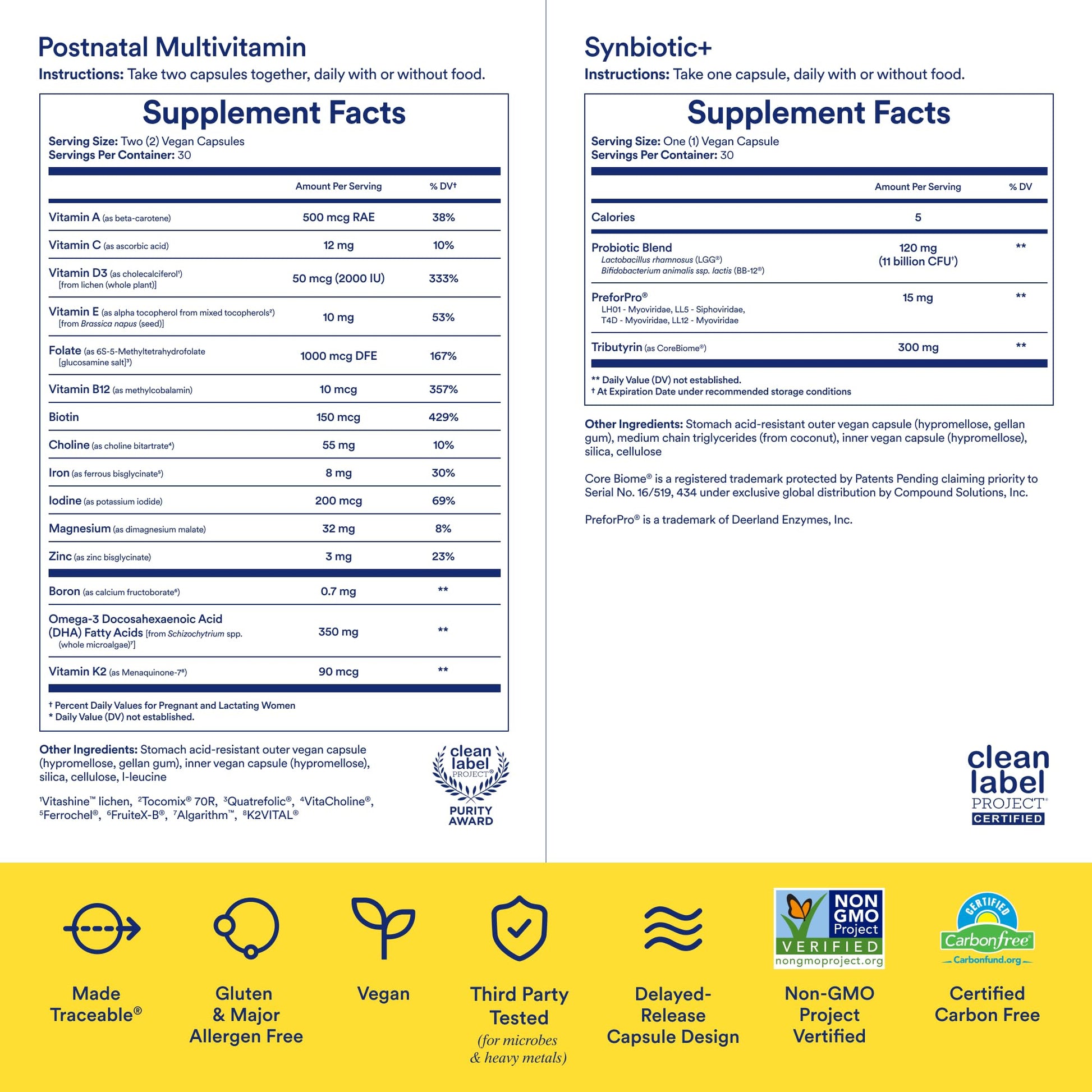 Ritual Postnatal Multivitamin and Gut Duo Supplements with Postnatal Vitamins and Synbiotic+ Ritual