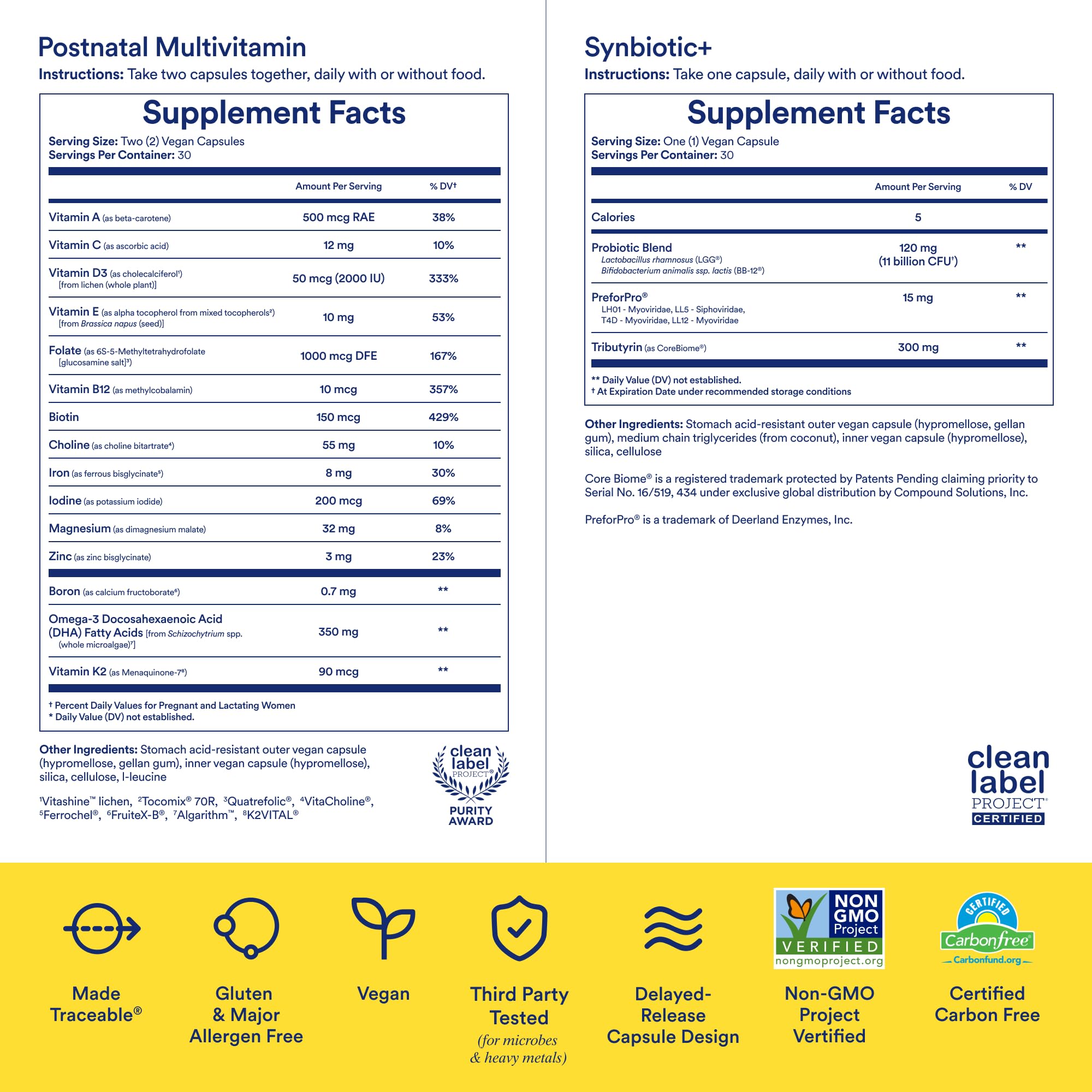 Ritual Postnatal Multivitamin and Gut Duo Supplements with Postnatal Vitamins and Synbiotic+ Ritual