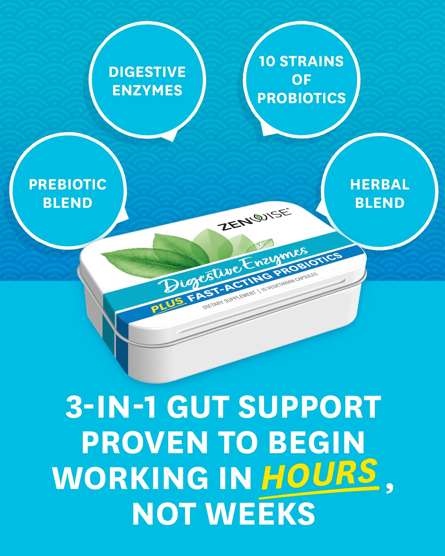Zenwise Digestive Enzymes - Probiotic Multi Enzymes with Probiotics, 15 Ct