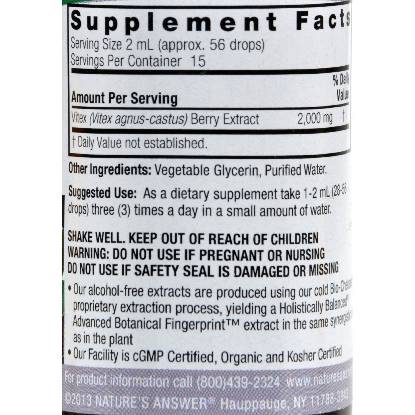 Nature's Answer Vitex Berry Alcohol Free 1 Ounce ( 2 Pack ) | Support Female Hormonal Balance Nature's Answer