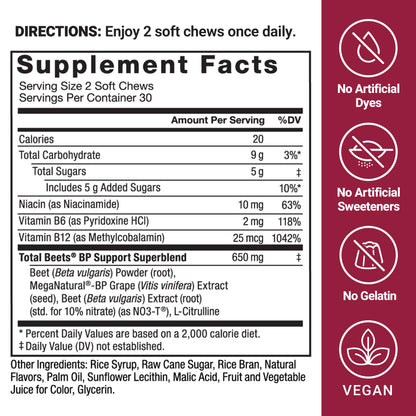 FORCE FACTOR Total Beets Blood Pressure Support Supplement, Beets Supplements