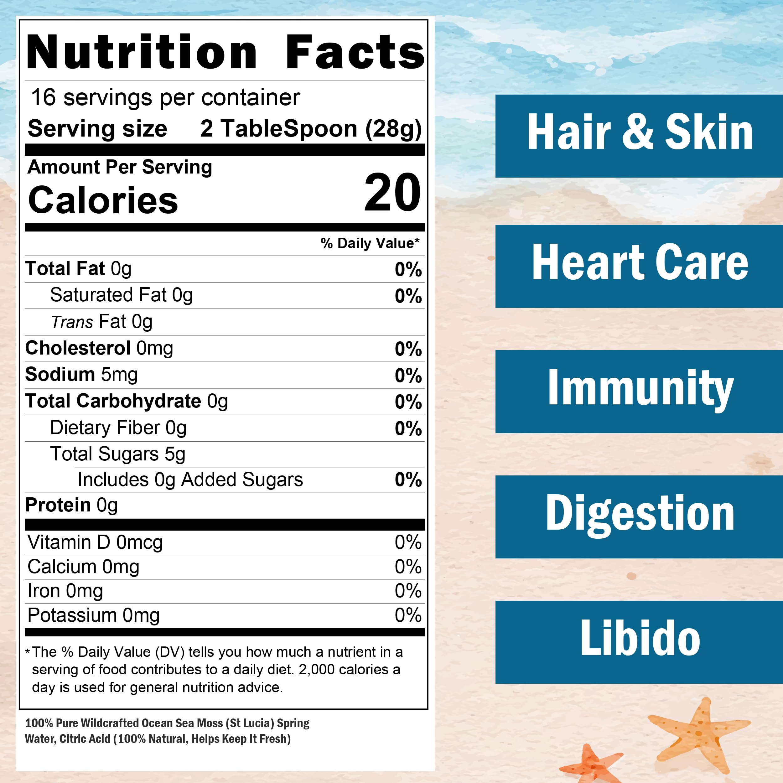 Healistix Irish Sea Moss Gel- St Lucia Wildcrafted Seamoss Gel, Packed with 92 Vitamins HX HEALISTIX