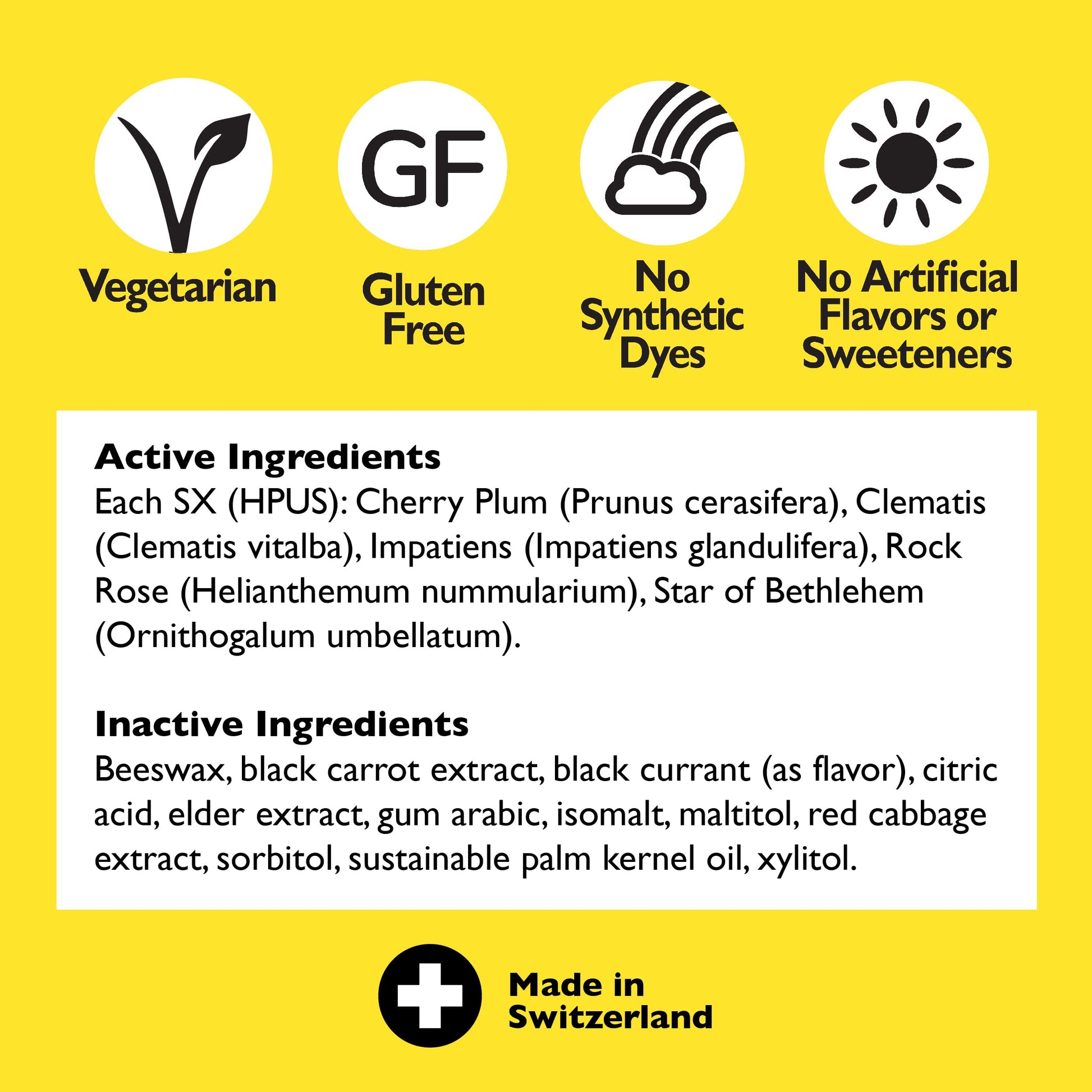 Bach RESCUE PASTILLES, Black Currant Flavor, Natural Stress Relief Lozenges, Homeopathic Flower RESCUE