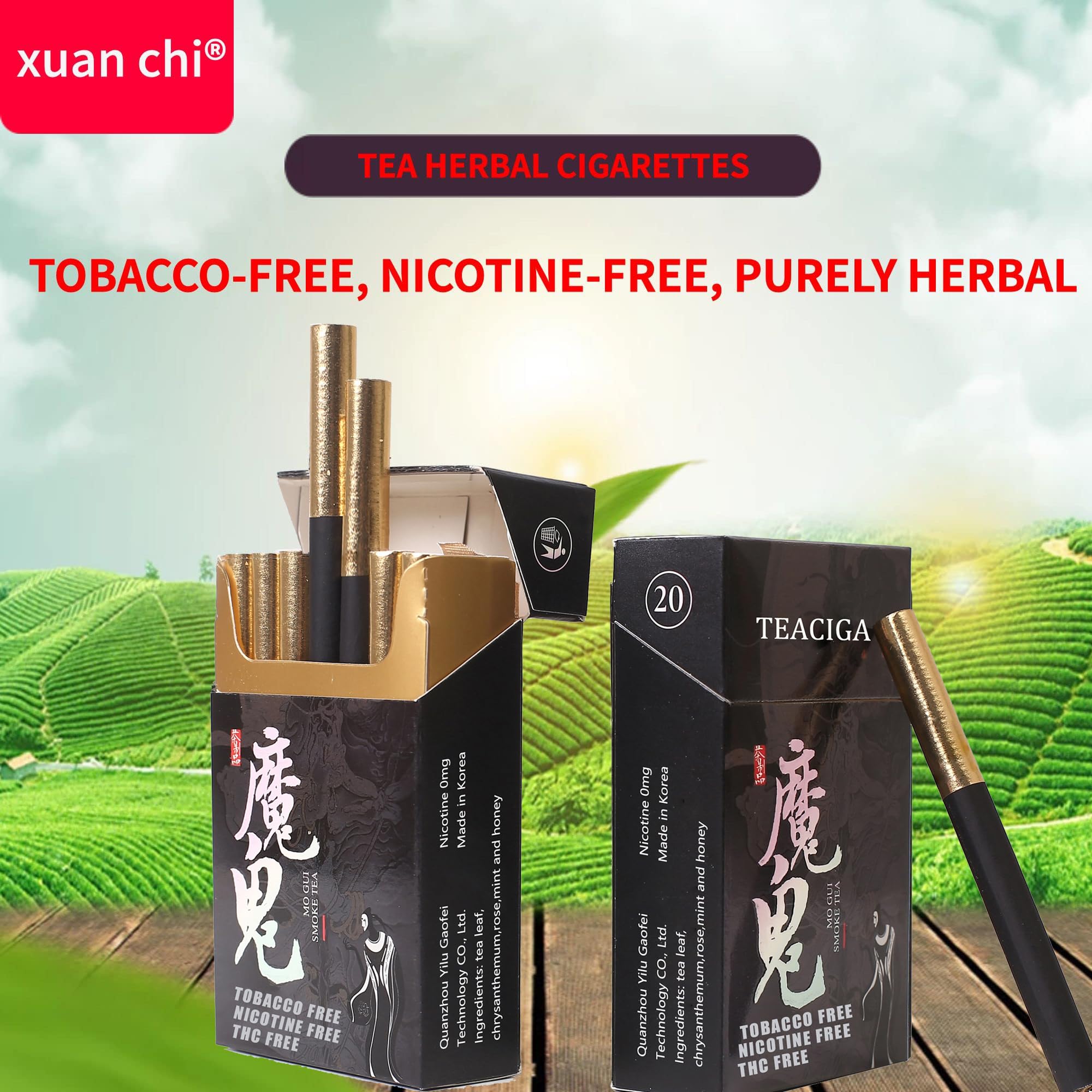 Honey and rose Herbal Cigarettes - Tobacco and Nicotine Free 2 Packs xuan chi