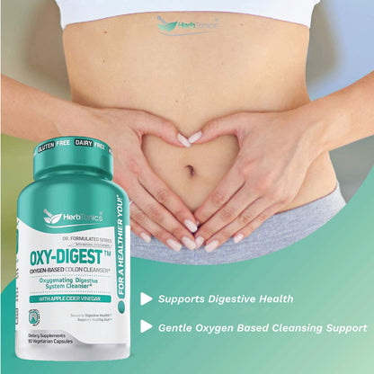 Herbtonics Oxygen Based Colon Cleanse and Detox Digestive System Formula | with Apple