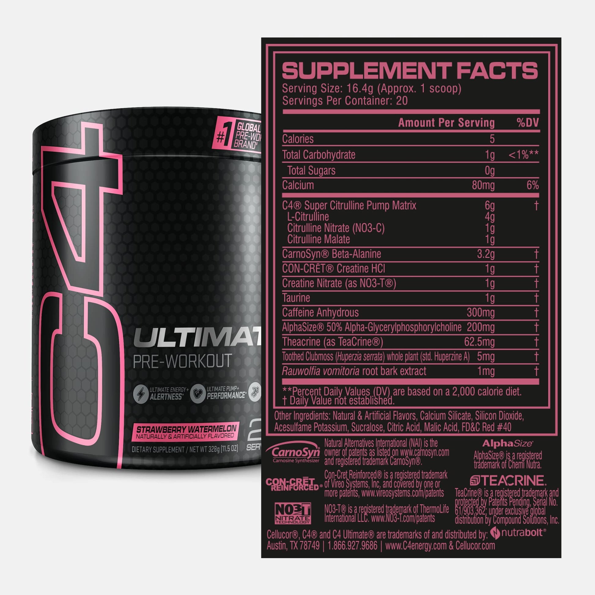 Cellucor C4 Ultimate Pre Workout Powder Strawberry Watermelon - Sugar Free Cellucor