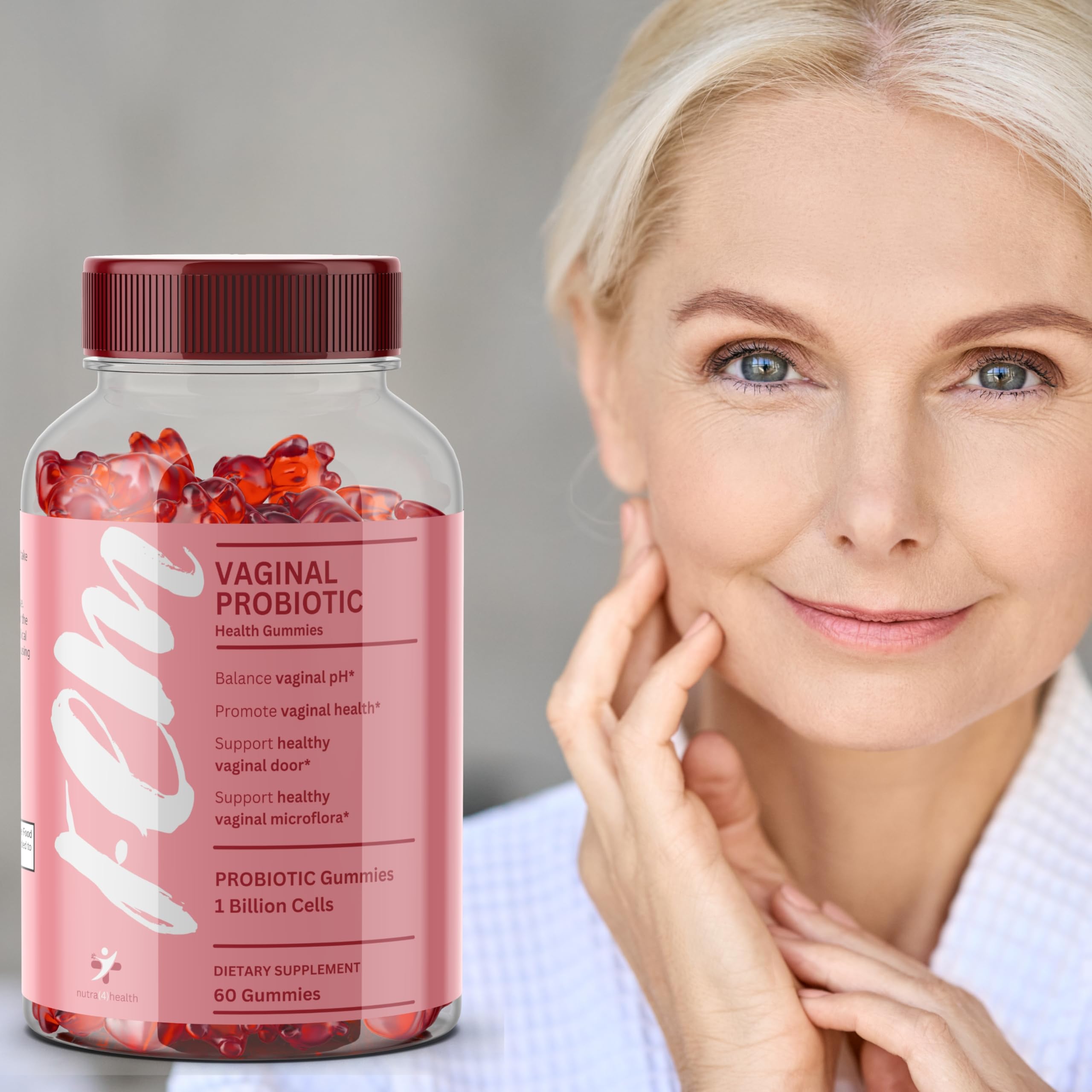 FEM Vaginal Probiotic Gummies for Women - Promotes pH Balance, Healthy Vaginal Odor & Urinary nutra4health