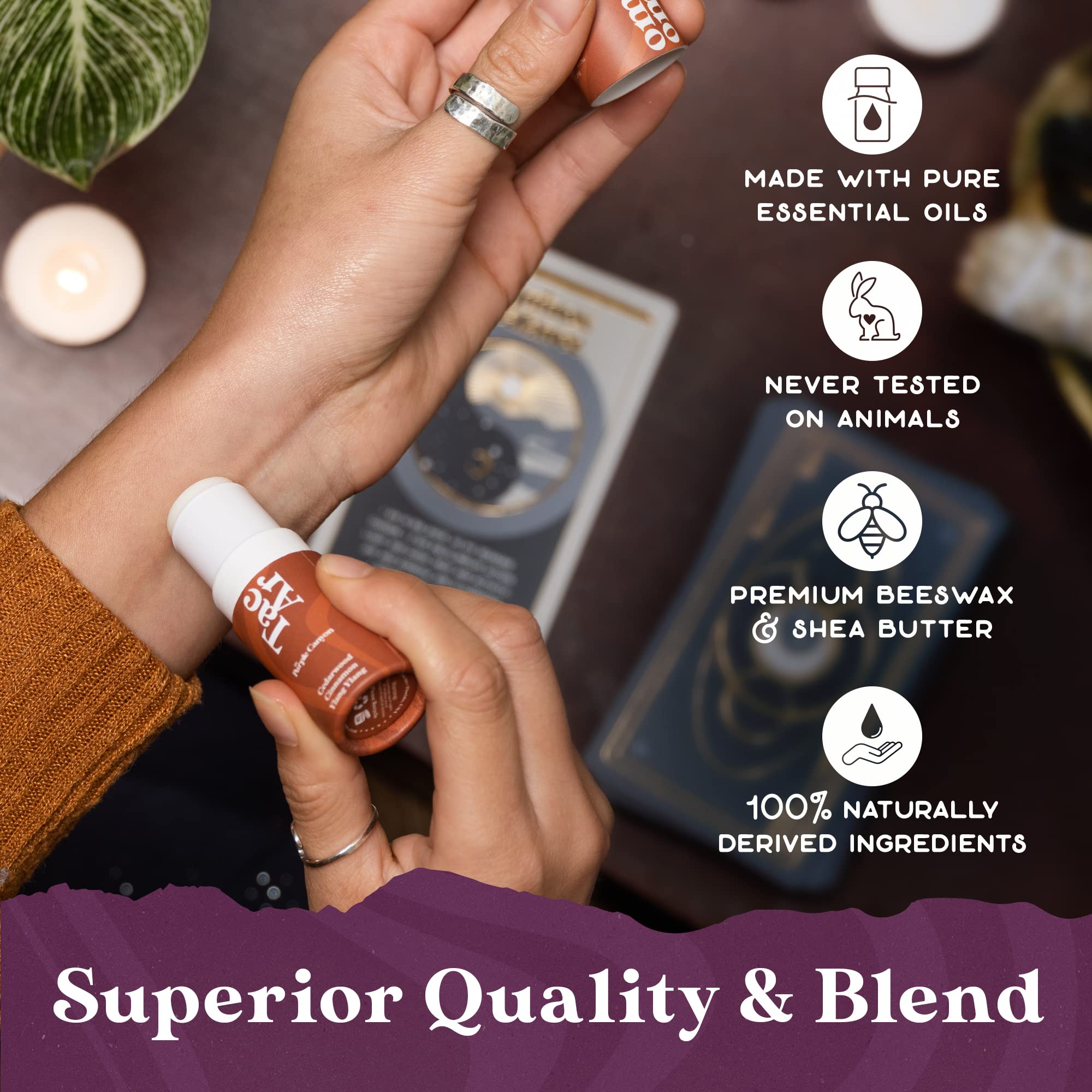 Essential Oils Balm Stick | Grounded Thought Aromatherapy Balm | All Natural Body Balm PURPLE CANYON