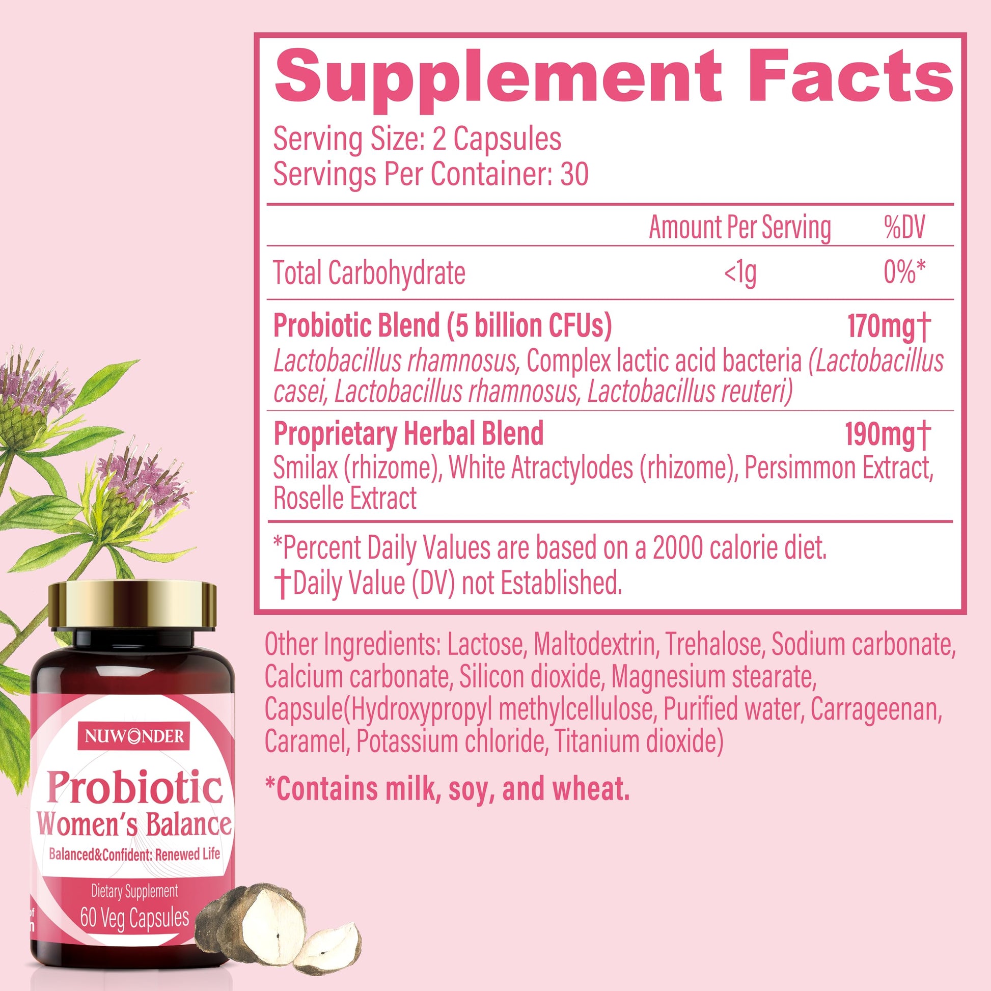 NUWONDER Women's probiotic - Natural Vaginal Support Supplement, Balanced & Confident NUWONDER