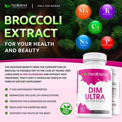 healblend DIM Ultra Dietary Supplement 350mg with Bioperine, Diindolylmethane