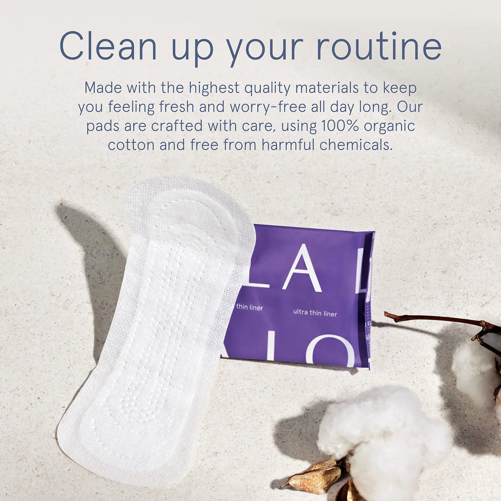 LOLA Ultra Thin Liners, 108 Count - Cotton Panty Liners for Women, Hypoallergenic Pads for Women