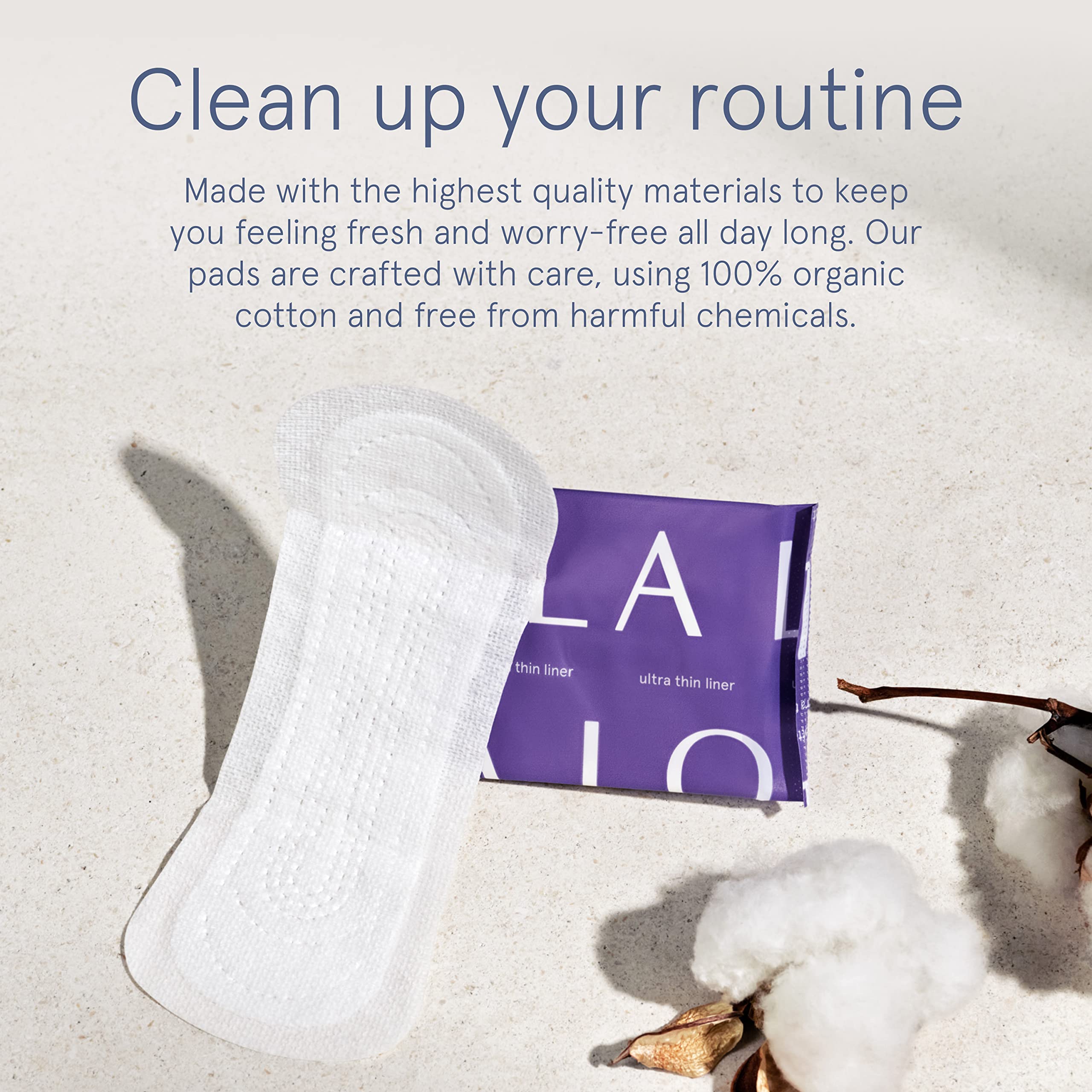 LOLA Ultra Thin Liners, 108 Count - Cotton Panty Liners for Women, Hypoallergenic Pads for Women