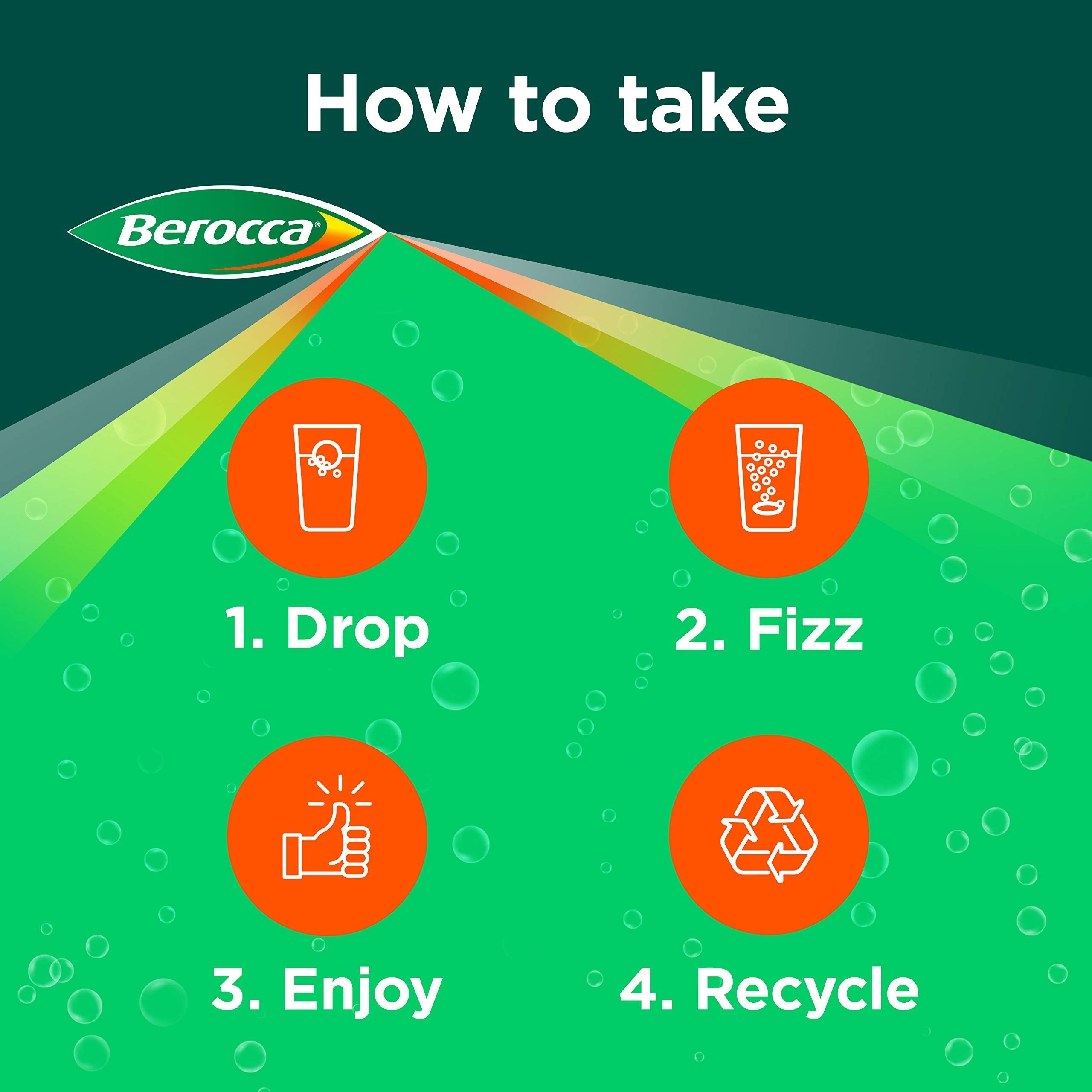 Berocca Vitamin C Effervescent Tablets, with Magnesium, Vitamin B12 and Vitamin B Berocca