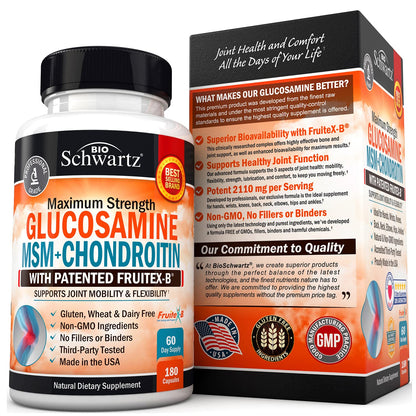 Glucosamine Chondroitin MSM 2110mg - Joint Support Supplement with Turmeric