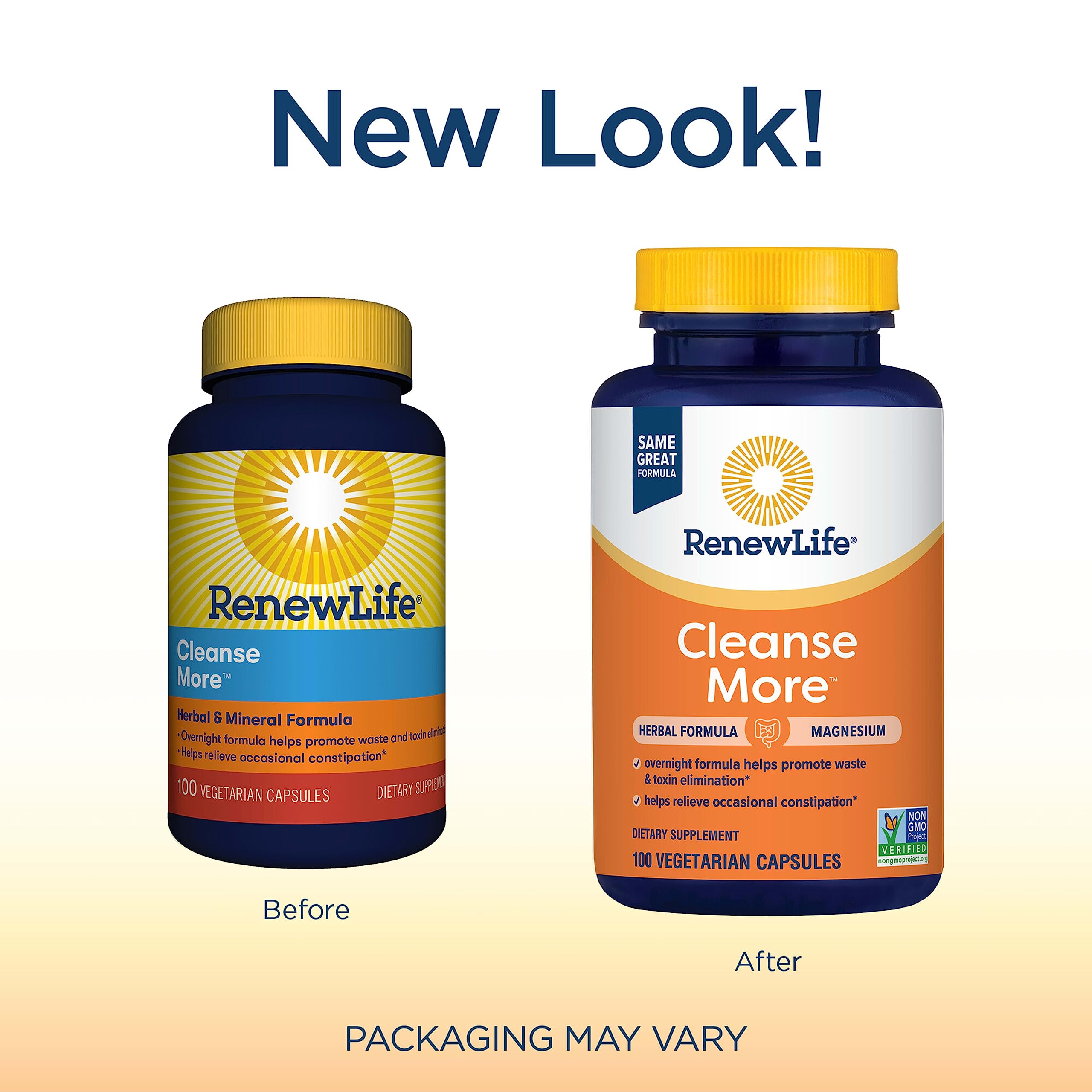 Renew Life Detox Cleanse More, Reduces Bloating and Restores Regularity, Overnight Constipation Relief Renew Life