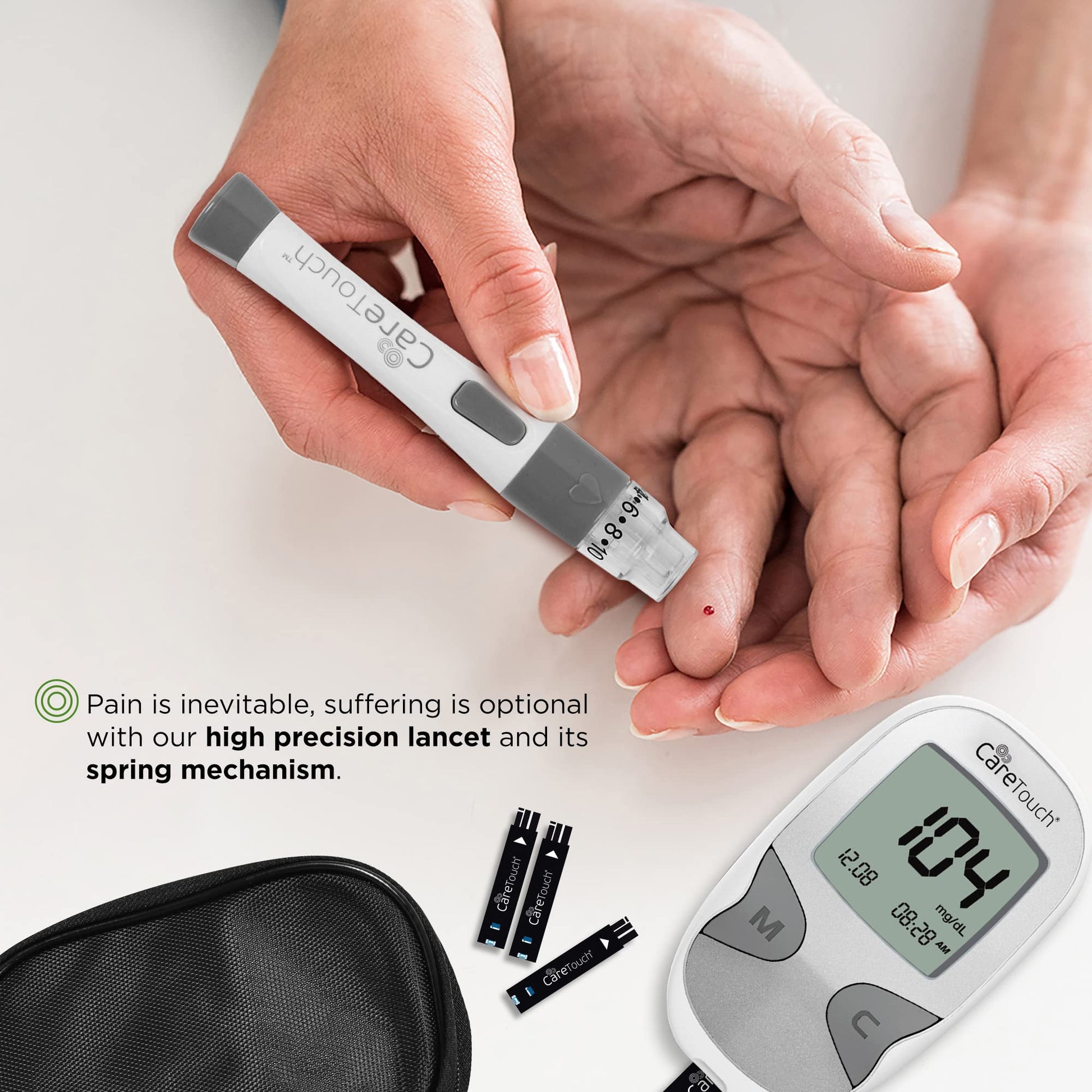 Care Touch Blood Glucose Meter Kit - Diabetes Testing Kit with Glucometer Care Touch
