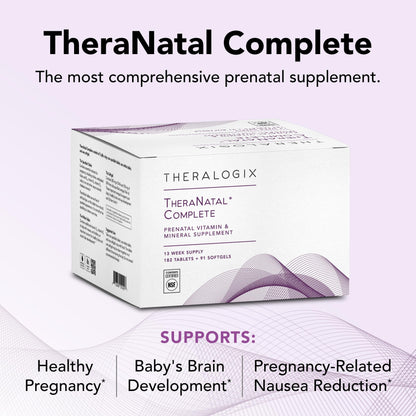 Theralogix TheraNatal Complete Prenatal Vitamin Supplement - 91-Day Supply - with DHA