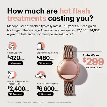 Embr Wave Cooling and Warming Wristband - Personalized Thermal Relief - Manage Hot Flashes, Night Sweats