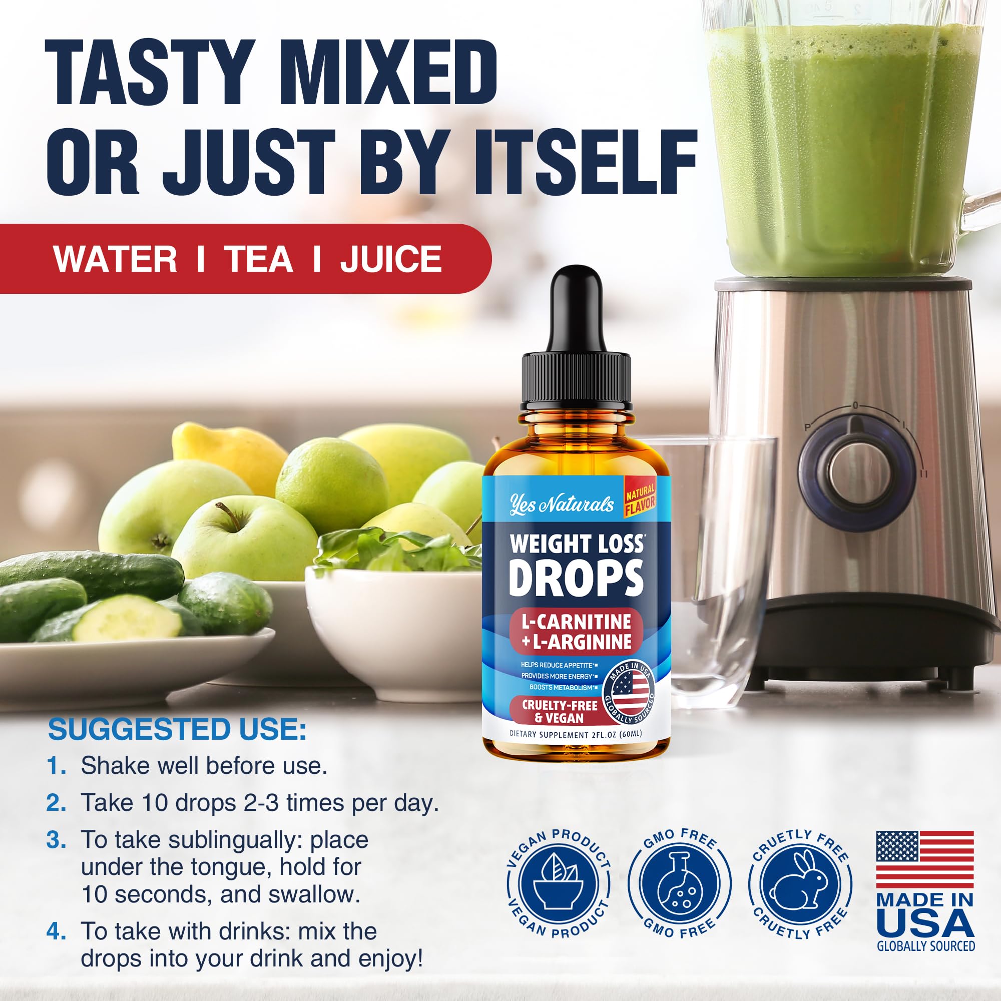 YES NATURALS! Weight Loss Drops - Natural Metabolism Booster & Appetite