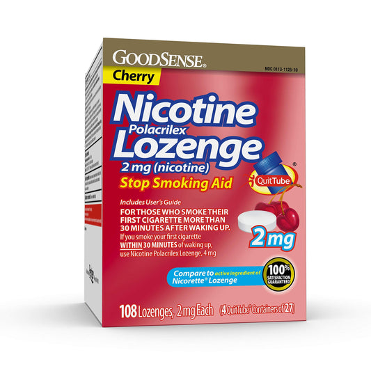 GoodSense Nicotine Polacrilex Lozenge, 2 mg (nicotine), Stop Smoking Aid