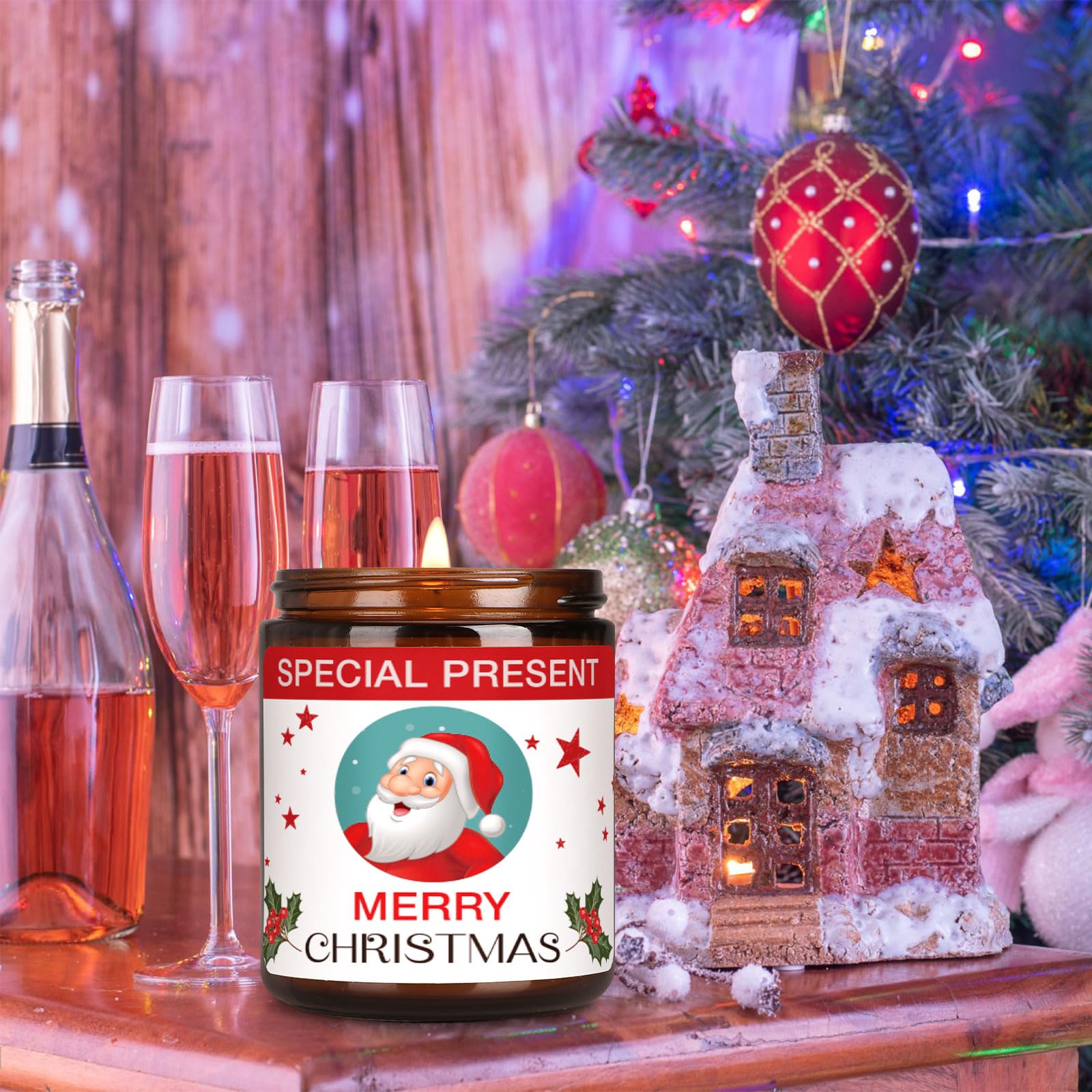 Christmas Candle Set Scented Candle Gift Set, 4 Pack 28 oz Christmas Scented Candles Over 180 Hours YINUO LIGHT