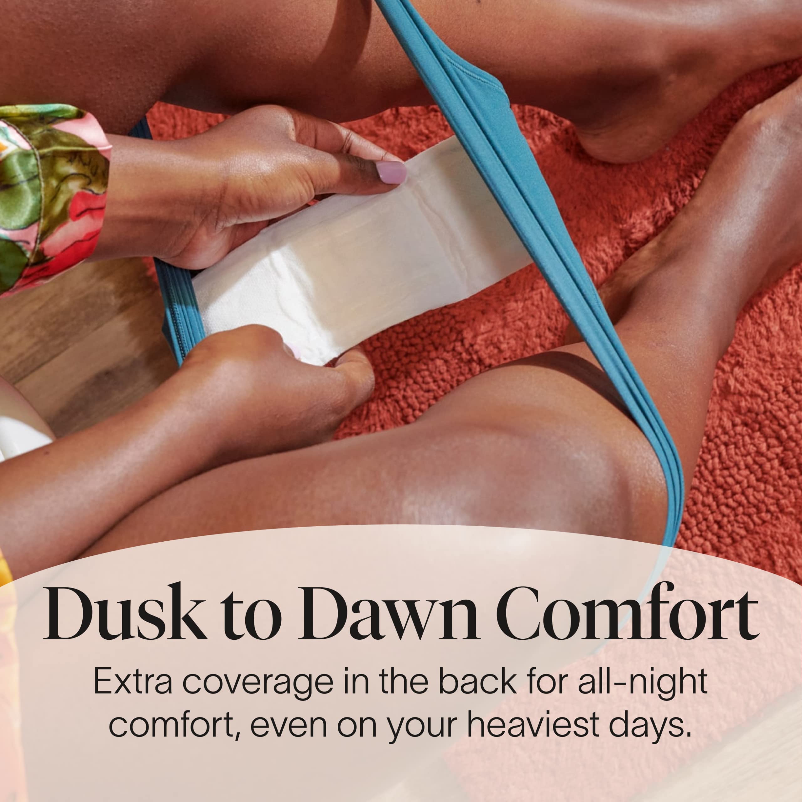 Cora Organic Pads | Ultra Thin Period Pads with Wings | Overnight Absorbency | Ultra-Absorbent Cora