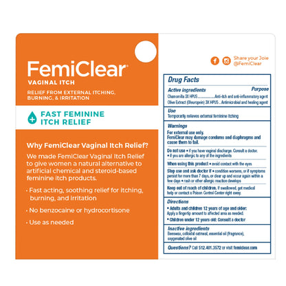 FemiClear Vaginal Itch Relief | Fast Feminine Itch Relief | Made With All-Natural & Organic Ingredients