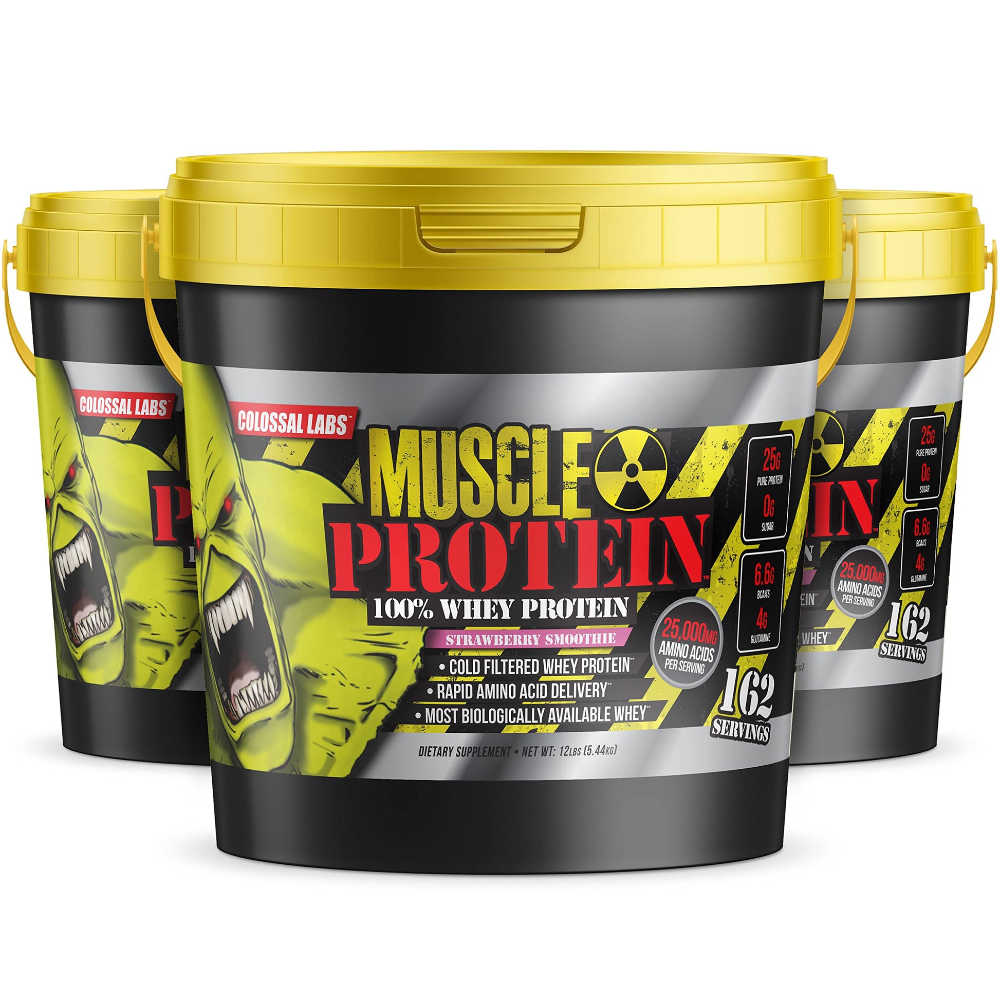 COLOSSAL LABS Muscle Protein Whey Powder [12 lbs/Pack of 1]-Strawberry Protein COLOSSAL LABS