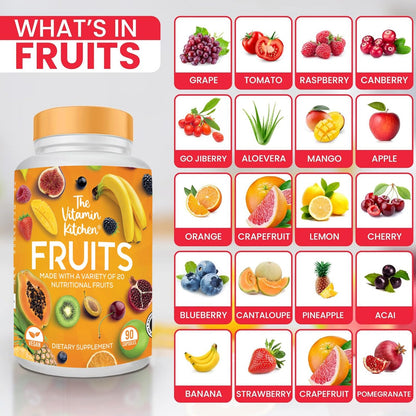 The Vitamin Kitchen Fruit and Veggie Supplements-90 Fruits, 90 Veggies Capsules