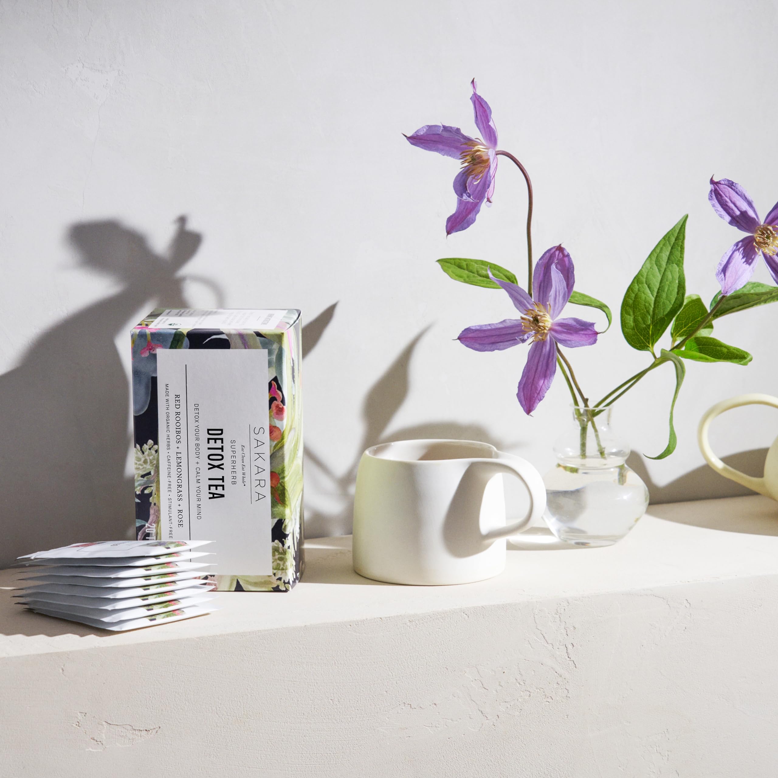 Sakara Detox Tea - Herbal Tea with Rose Petals, Lemon Peel, Lemongrass, & Rooibos SAKARA