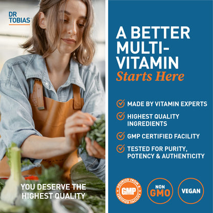 Dr. Tobias Adult Multivitamin for Women & Men, Energy & Immune Support from 42 Fruits